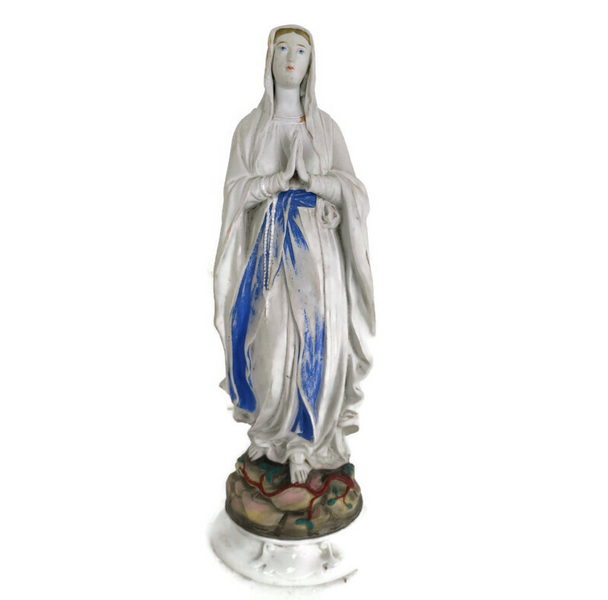 Porcelain Bisque Statue Virgin Mary Our Lady Madonna Vintage Gorgeous ...