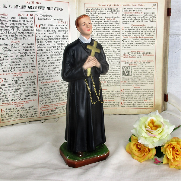Antique Statue Saint Santo Gerard Santo Majella Plaster Priest Patron ...