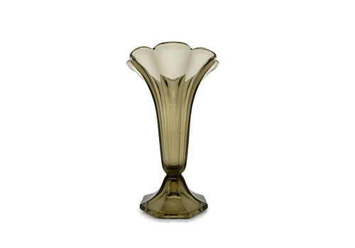 Art Deco Vase Chalice Shape Brown Antique 1920 Art Glass Beautiful