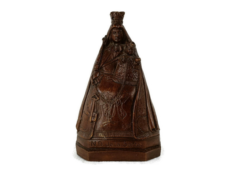 Black Madonna De La Sarte Virgin Mary Notre Dame Resin Polychrome Rare ...