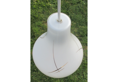 Vintage Chandelier Pendant Opaline Bottle Form Gold Gilt Painted Art Deco Nice