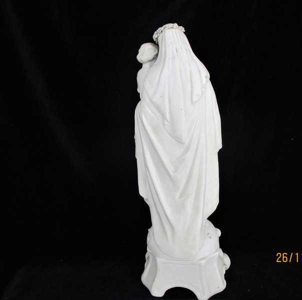 Large French Antique 1900 Bisque Statue Virgin Mary Our Lady Madonna ...