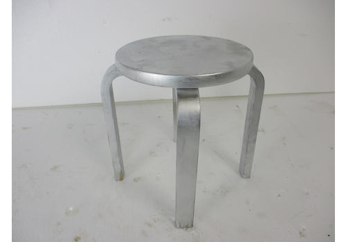 Vintage Hand Carved Wood Milking Stool Crutch Pedestal Table Farmhouse Barn Coun