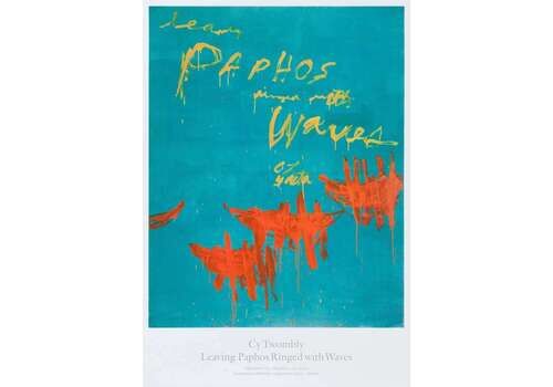 Authentic Cy Twombly Exhibition Poster   Leaving Paphos Ringed With Waves