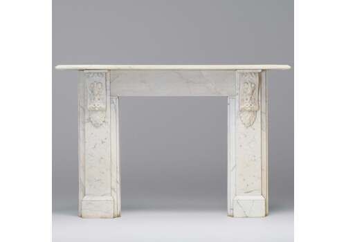 Antique Victorian Marble Surround With Ornate Carved Corbels