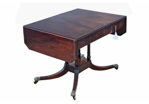 Antique C.1825 Regency Mahogany Pedestal Sofa Or Dining Table – Fine Quality 19th Century Occasional Side Table