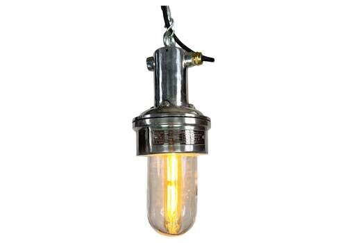 Industrial Anglo Indian Cast Aluminium & Glass Dome Pendant Light By Baliga
