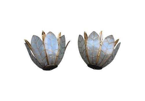 Pair Of Decorative Wall Lamp Bottega Gadda Tommaso Barbi 1970s Brass