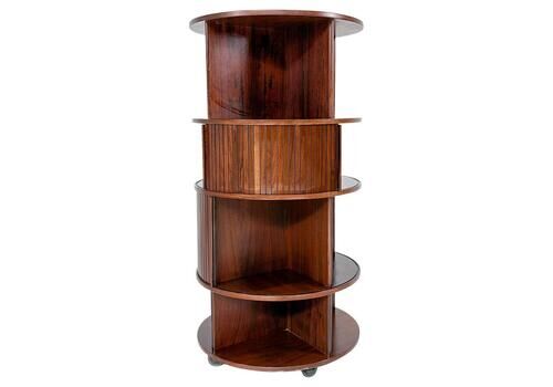 Mid Century Revolving Bookcase With Shutters Attributed To Gianfranco Frattini