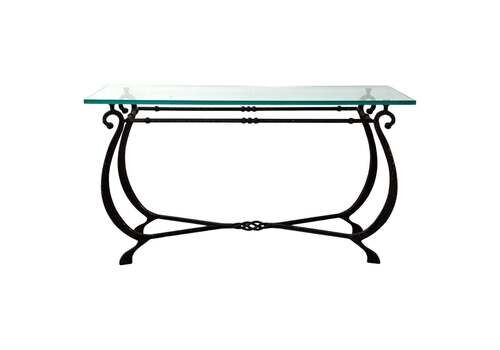 Glass And Wrought Iron Console, France, 1940s