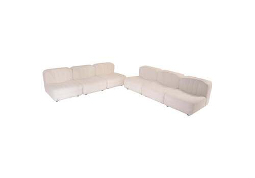 Modular Sofa In Beige Wool Boucle Designed By Tito Agnoli, Italy, 1970.
