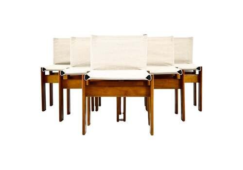 Monk Dining Chairs By Afra & Tobia Scarpa For Molteni, 1970s, Set Of 6