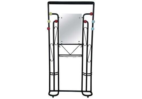 Black Wardrobe Style Art Deco Hall Stand In Iron, France 1940s