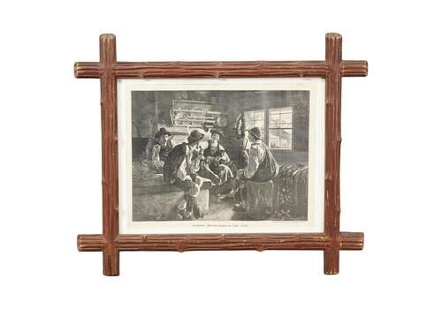 Antique Copper Engraving Print With Popular Bavarian Scene Ca. 1900