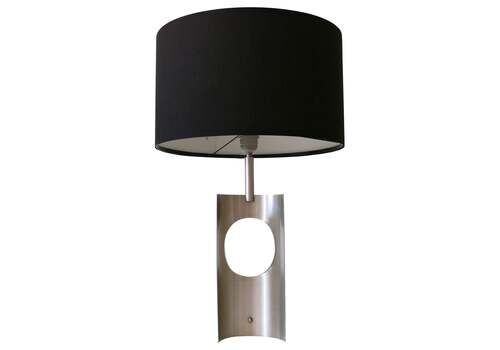 Rare & Elegant Mid Century Modern Brushed Aluminum Table Lamp France 1970s