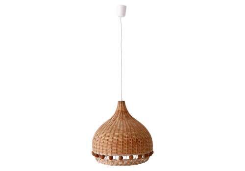 Mid Century Modern Rattan Tulip Pendant Lamps Or Hanging Lights Germany 1960s