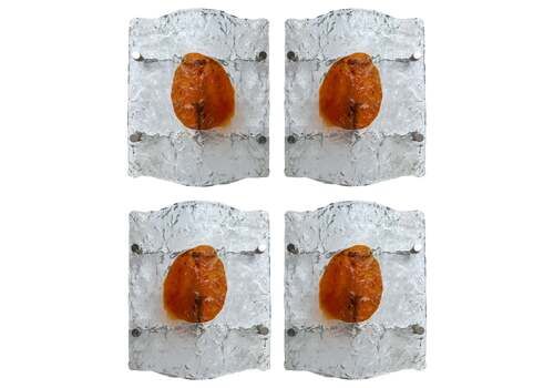 Pair Of Sconces Murano Glass By Toni Zuccheri For Mazzega, Italy, 1970s