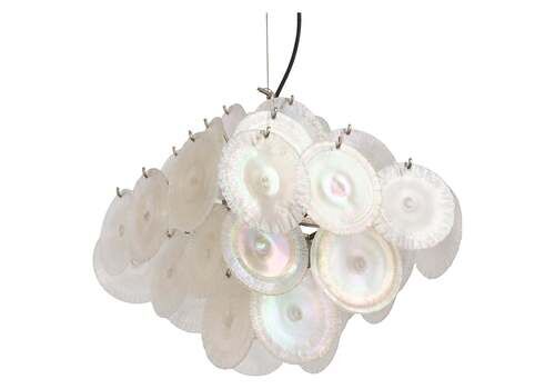 Vistosi Disc Murano Glass Disc Chandelier By Mazzega , Italy, 1960s