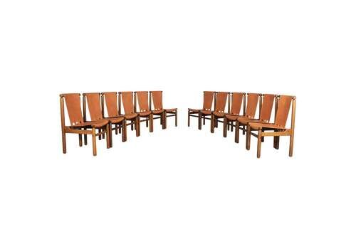Ilmari Tapiovaara Set Of Twelve Dining Chairs By Permanente Mobili Cantù 1950s
