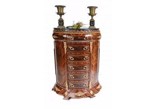 French Tall Boy Chest   Empire Demi Lune Commode