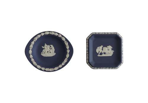 Two Wedgwood Jasperware Jewelry Dishes With Neoclassical Design, 20thc