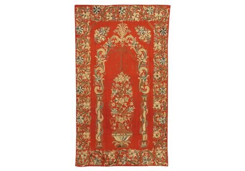 Ottoman Textile Embroidery Red Color