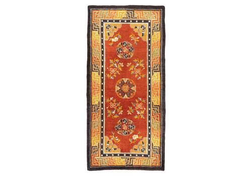 Tibetan Rug Red Field Spiritual Symbolism