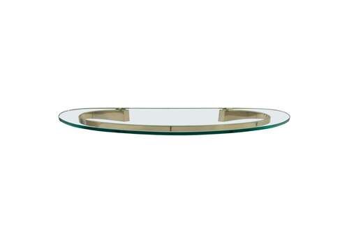 Italian Midcentury Wall Mounted Glass And Brass Console Table By Fontana Arte
