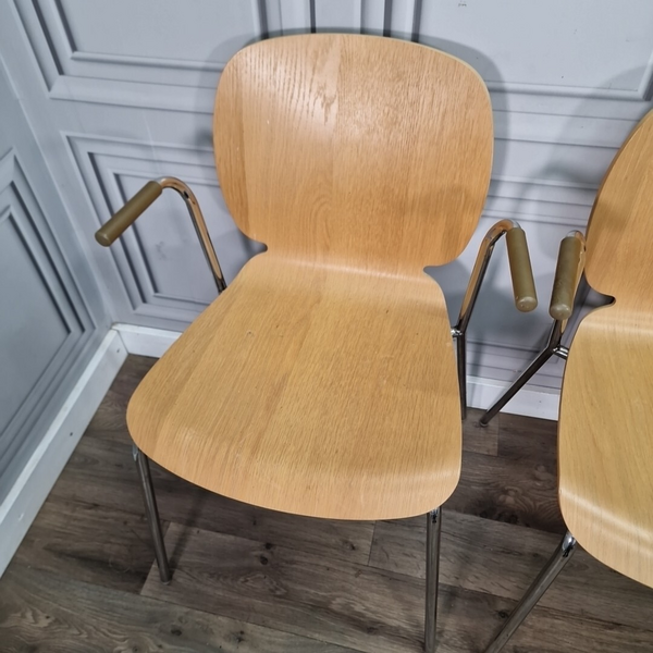 Retro Set X4 Ikea Dietmar Chrome Mid Century Style Arm Dining Desk