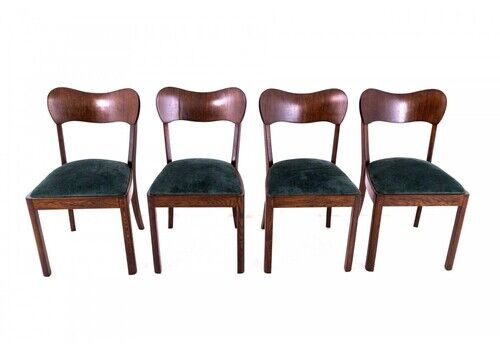Set Of Art Deco Chairs, Poland, 1930s.