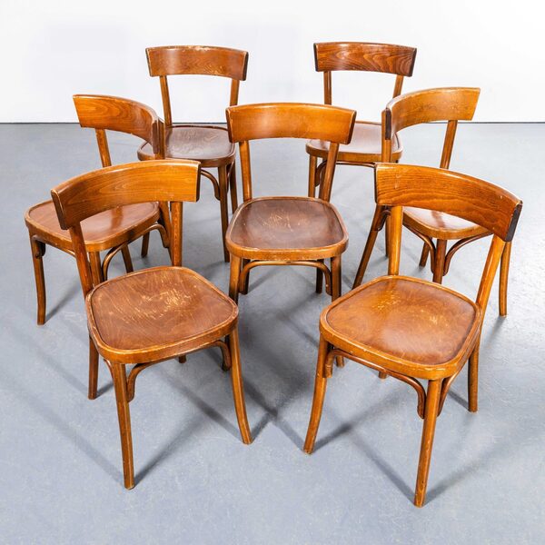 1950's Fischel Warm Oak Bentwood Dining Chairs – Set Of Seven