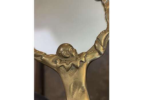 Art Deco Pierrot Art Deco Brass Mirror