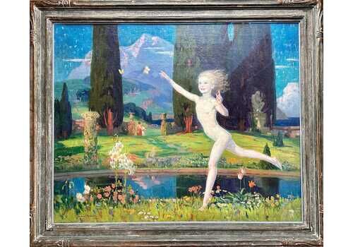 Norwood Hodge Macgilvary 1874 1950 American The Garden Of Childhood Oil On Canvas