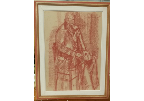 Pastel Painting On Cardboard Signed 60s/70s