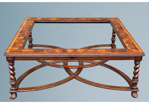 Large Square Oyster Walnut Coffee Table From Jonathan Charles Fine Furniture