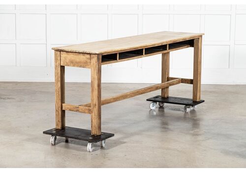 19thc English Pine Work Table, 1800s