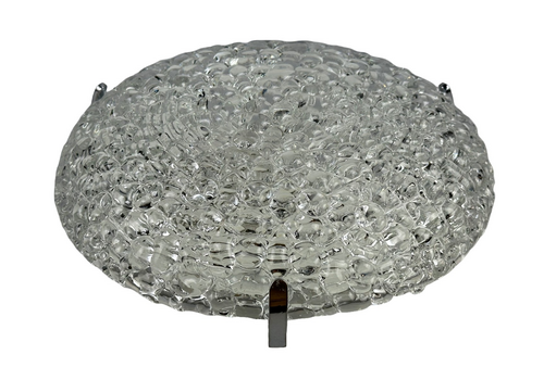 60s 70s Lamp Light Plafoniere Flush Mount Ice Glass Space Age Design