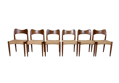 6 X 60s 70s Chairs Teak Dining Chair Niels O. Möller For J.L. Møllers 60s