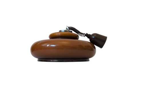 Vintage Space Age Brown Ufo Ceiling Lamp With Adjustable Spotlight – Spring Height Mechanism