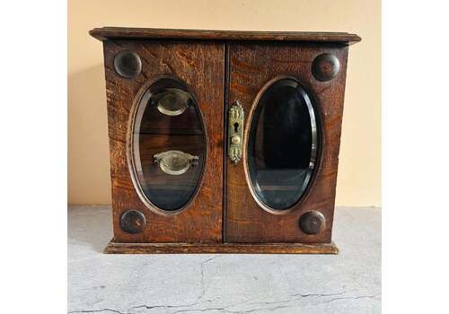 Arts & Crafts Oak Smokers Display Cabinet