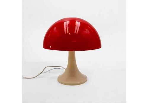 Red Mushroom Table Lamp – 70s Space Age Lighting, Perfect For Desk, Bedside Or Kids Room, Retro Home Decor Idea