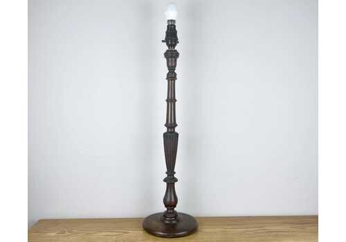 Tall Antique Carved Wooden Lamp.