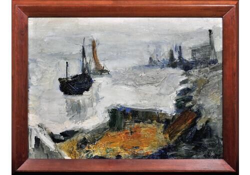 Raymond Picque 1926 To 1984. French. Abstract Impressionist Framed Oil Painting By Groupe De Gravelines Founder Artist Circa 1964.
