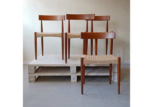 Set Of Four Danish Teak Dining Chairs By Arne Hovmand Olsen For Mogens Kold