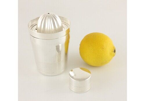 Silver Plate Lemon Juicer. French Mini Cocktail Shaker Citrus Squeezer.