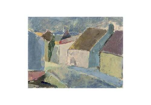 Pierre Forssell, Listed Swedish Designer And Painter. Oil On Canvas. Houses