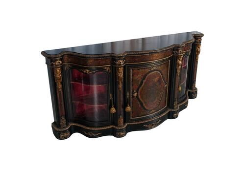20th Cent French Boulle Style Sideboard With Brass Inlay And Gilt Bronze Mounts