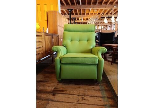 Iconic Parker Knoll N30 Recliner Armchair   Apple Green Wool   1960s British Design