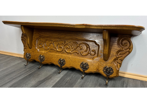 French Coat Hooks Antique French 5 Hook Ornate Carved Coat Plate Rack Lot 3292