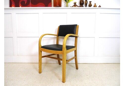Vintage 1950s Light Oak Bentwood Desk Chair Ex Raf Air Ministry Chair A